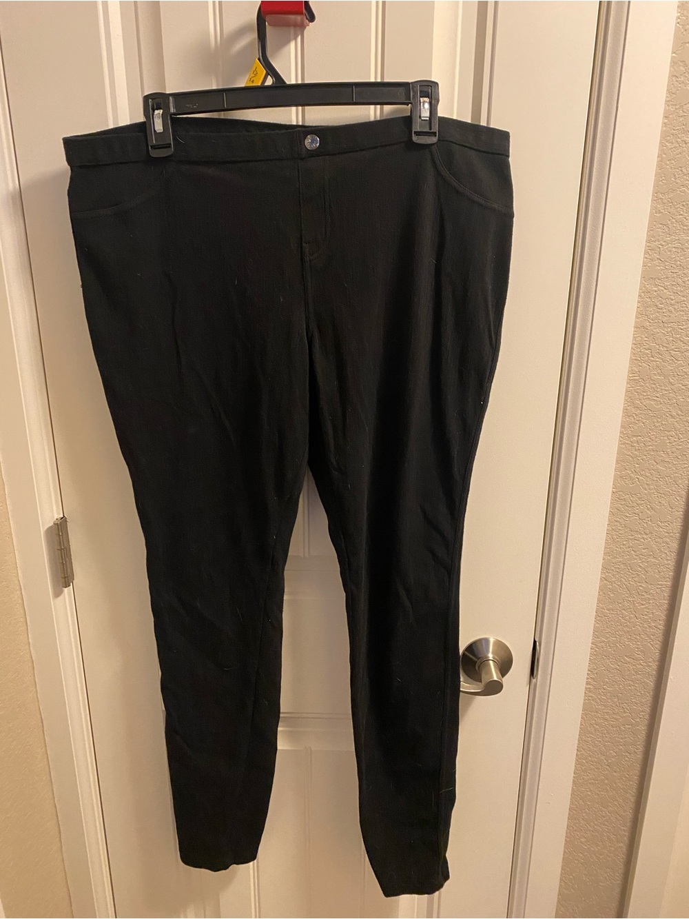 Simply Vera Wang XL Pants Black Stretch Pull On Leggings Elastic Waistband